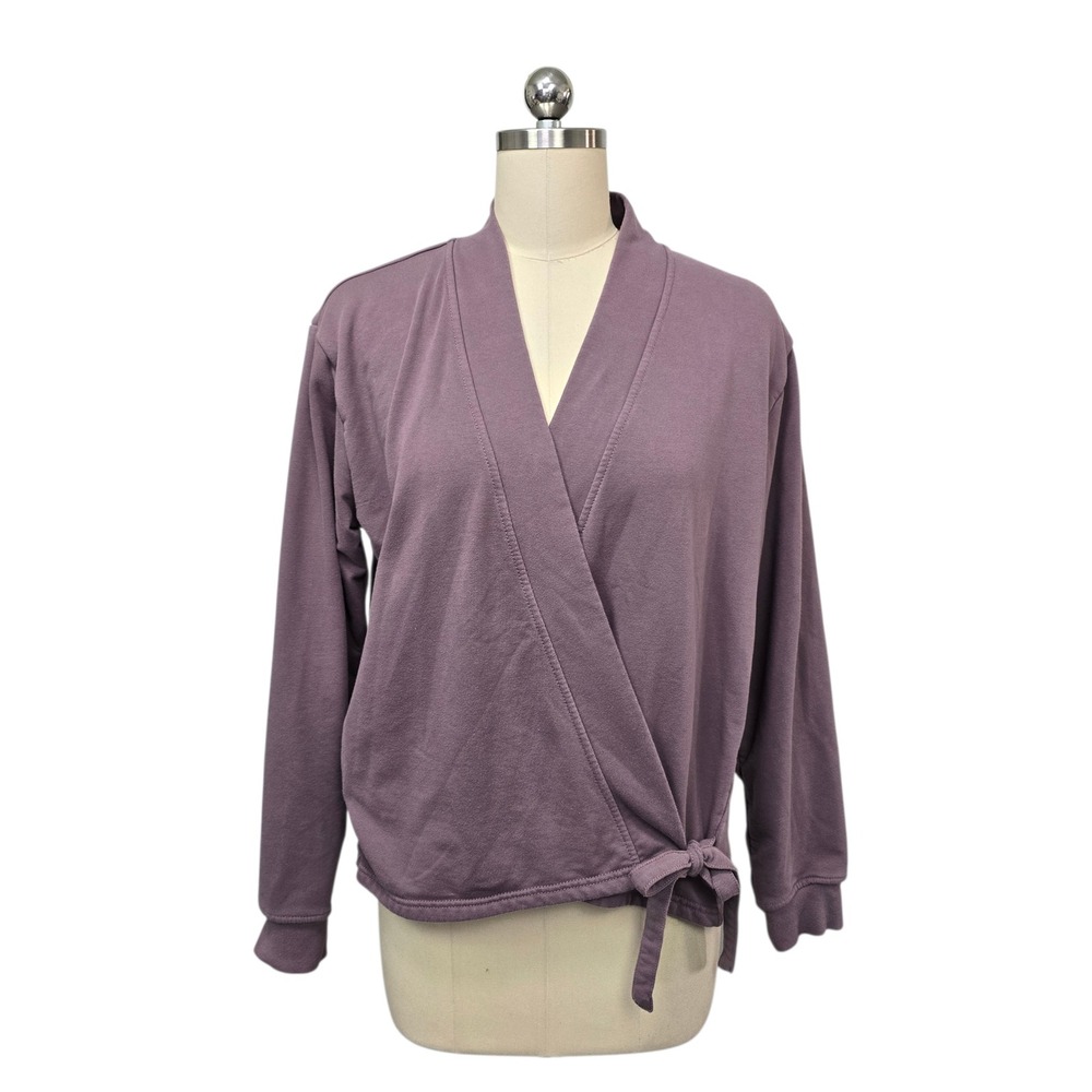 Athleta Womens Mauve Purple Crossover Wrap Side Tie Sweatshirt Size Small Ballet